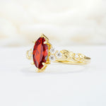 SR17467 Garnet Ring - White-Gold