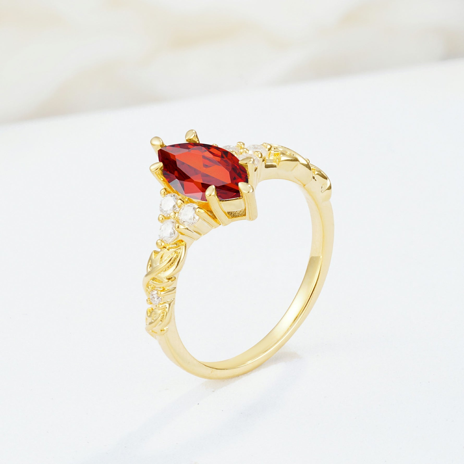 SR17467 Garnet Ring - Additional view