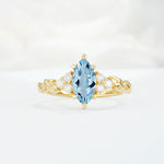 SR17467 Aquamarine Ring - Yellow-Gold