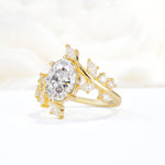 Romantic Oval Cut Marquise Leaf Cluster Moissanite Engagement Ring - Additional view