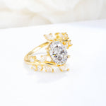 Romantic Oval Cut Marquise Leaf Cluster Moissanite Engagement Ring - Additional view