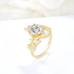Romantic Oval Cut Marquise Leaf Cluster Moissanite Engagement Ring - Additional view