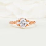 Nature Inspired Heart Cut Moissanite Bridal Ring Set - Additional view