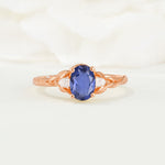 Nature Inspired Heart Cut Tanzanite Bridal Ring Set - Additional view
