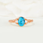 Nature Inspired Heart Cut Turquoise Bridal Ring Set - Additional view