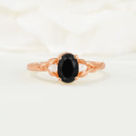Nature Inspired Heart Cut Black Onyx Bridal Ring Set - Additional view