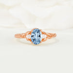 Nature Inspired Heart Cut Aquamarine Bridal Ring Set - Additional view