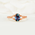 Nature Inspired Heart Cut Alexandrite Bridal Ring Set - Additional view