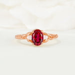 Nature Inspired Heart Cut Ruby Bridal Ring Set - Additional view