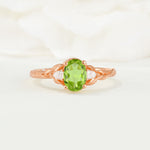 Nature Inspired Heart Cut Peridot Bridal Ring Set - Additional view