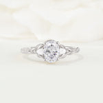 Nature Inspired Heart Cut Moissanite Bridal Ring Set - Additional view