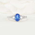 Nature Inspired Heart Cut Sapphire Bridal Ring Set - Additional view