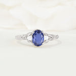 Nature Inspired Heart Cut Tanzanite Bridal Ring Set - Additional view