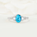 Nature Inspired Heart Cut Turquoise Bridal Ring Set - Additional view