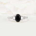 Nature Inspired Heart Cut Black Onyx Bridal Ring Set - Additional view