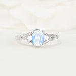 Nature Inspired Heart Cut Moonstone Bridal Ring Set - Additional view