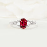 Nature Inspired Heart Cut Ruby Bridal Ring Set - Additional view