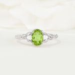 Nature Inspired Heart Cut Peridot Bridal Ring Set - Additional view
