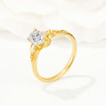 Nature Inspired Heart Cut Moissanite Bridal Ring Set - Additional view
