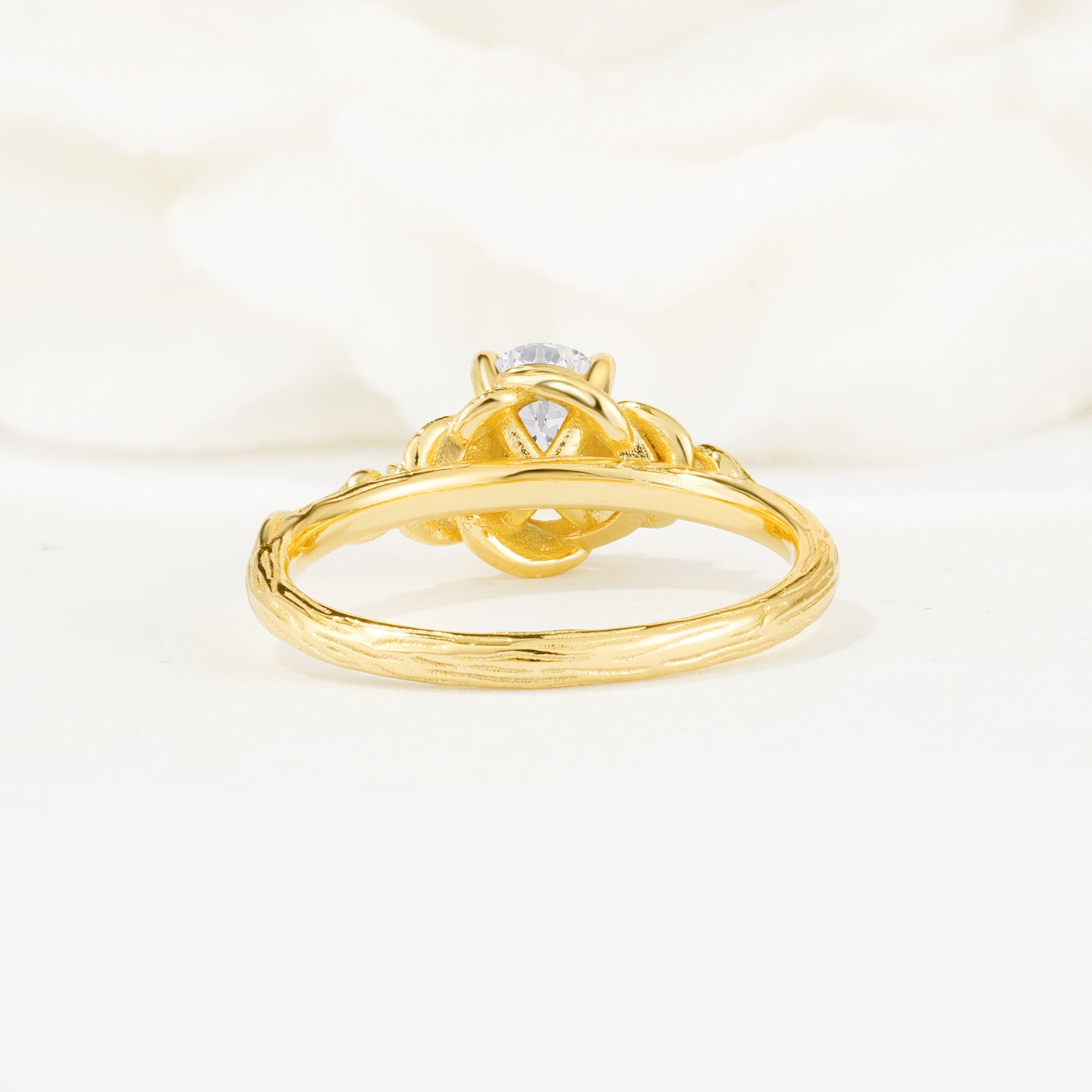 Nature Inspired Heart Cut Moissanite Bridal Ring Set - Additional view