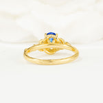 Nature Inspired Heart Cut Sapphire Bridal Ring Set - Additional view