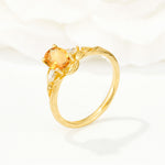 Nature Inspired Heart Cut Citrine Bridal Ring Set - Additional view