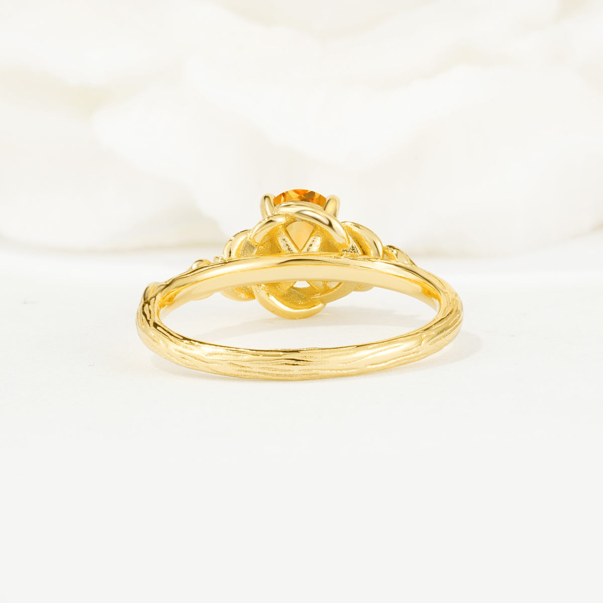 Nature Inspired Heart Cut Citrine Bridal Ring Set - Additional view