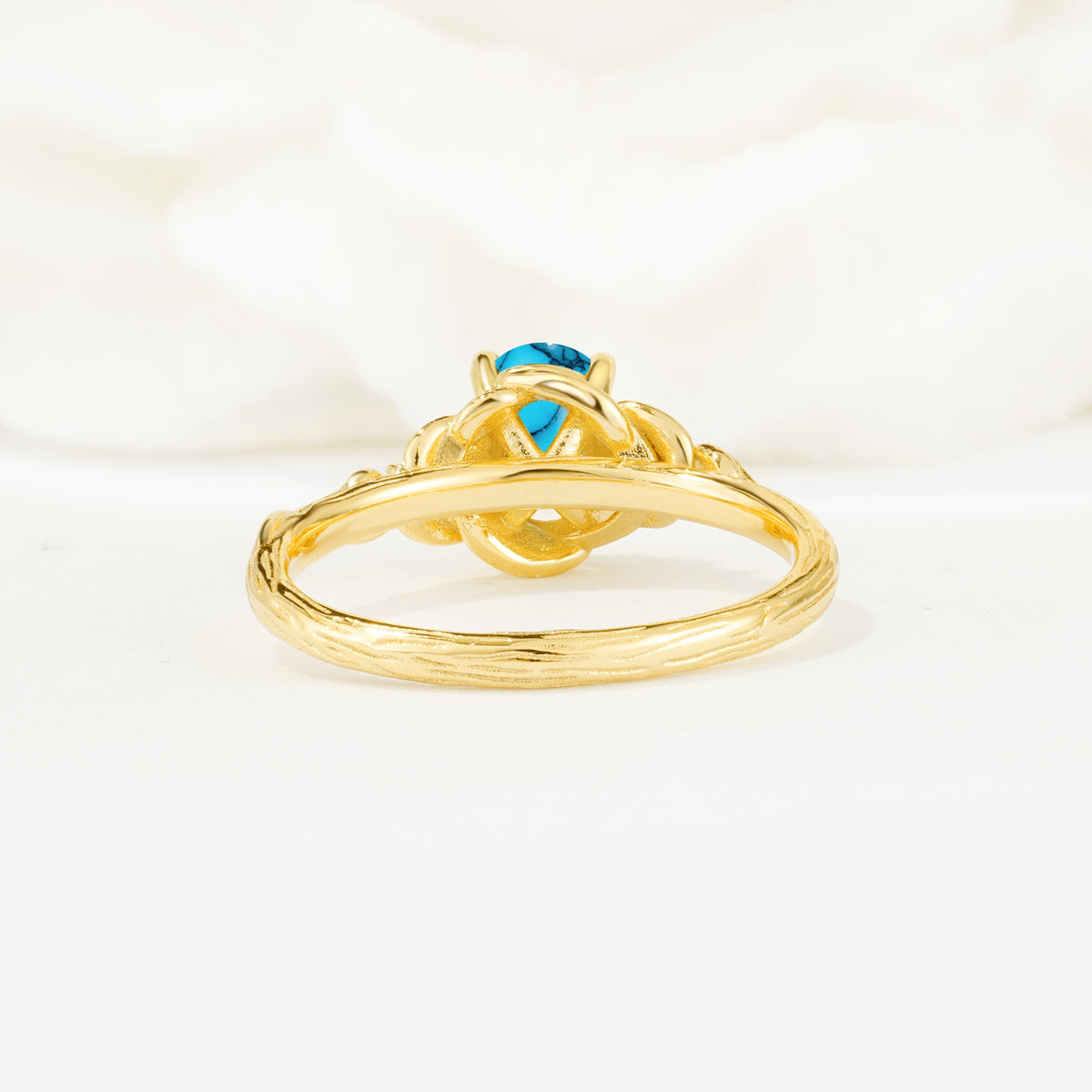 Nature Inspired Heart Cut Turquoise Bridal Ring Set - Additional view