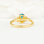 Nature Inspired Heart Cut Turquoise Bridal Ring Set - Additional view