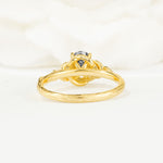 Nature Inspired Heart Cut Black Rutilated Quartz Bridal Ring Set - Additional view