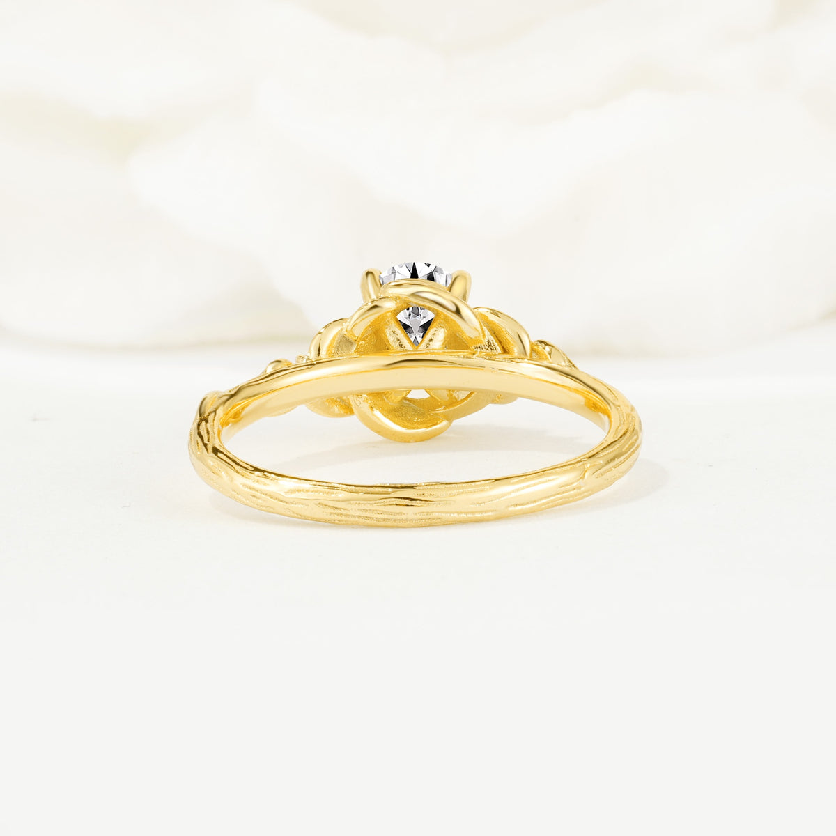 Nature Inspired Heart Cut Lab Diamond Bridal Ring Set - Additional view