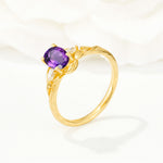 Nature Inspired Heart Cut Amethyst Bridal Ring Set - Additional view