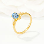 Nature Inspired Heart Cut Aquamarine Bridal Ring Set - Additional view