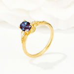 Nature Inspired Heart Cut Alexandrite Bridal Ring Set - Additional view