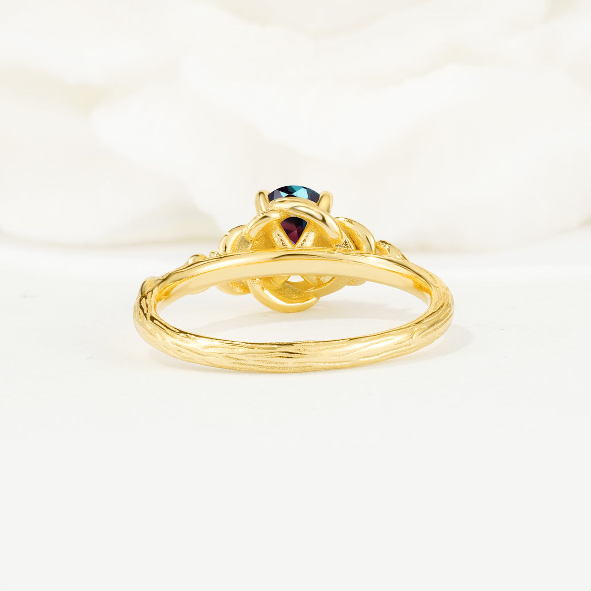 Nature Inspired Heart Cut Alexandrite Bridal Ring Set - Additional view