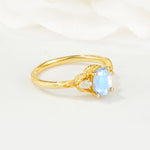 Nature Inspired Heart Cut Moonstone Bridal Ring Set - Additional view
