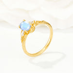 Nature Inspired Heart Cut Moonstone Bridal Ring Set - Additional view