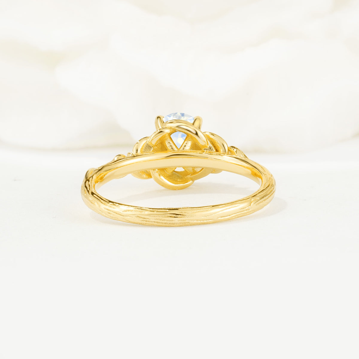 Nature Inspired Heart Cut Moonstone Bridal Ring Set - Additional view