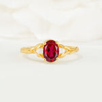 Nature Inspired Heart Cut Ruby Bridal Ring Set - Additional view
