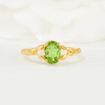 Nature Inspired Heart Cut Peridot Bridal Ring Set - Additional view