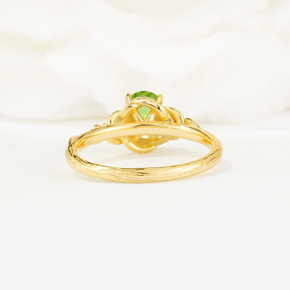 Nature Inspired Heart Cut Peridot Bridal Ring Set - Additional view