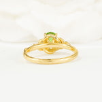 Nature Inspired Heart Cut Peridot Bridal Ring Set - Additional view