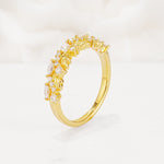 Delicate Marquise Cut Leaf Cluster Half Eternity Moissanite Wedding Band - Additional view