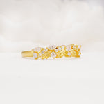 Delicate Marquise Cut Leaf Cluster Half Eternity Moissanite Wedding Band - Additional view