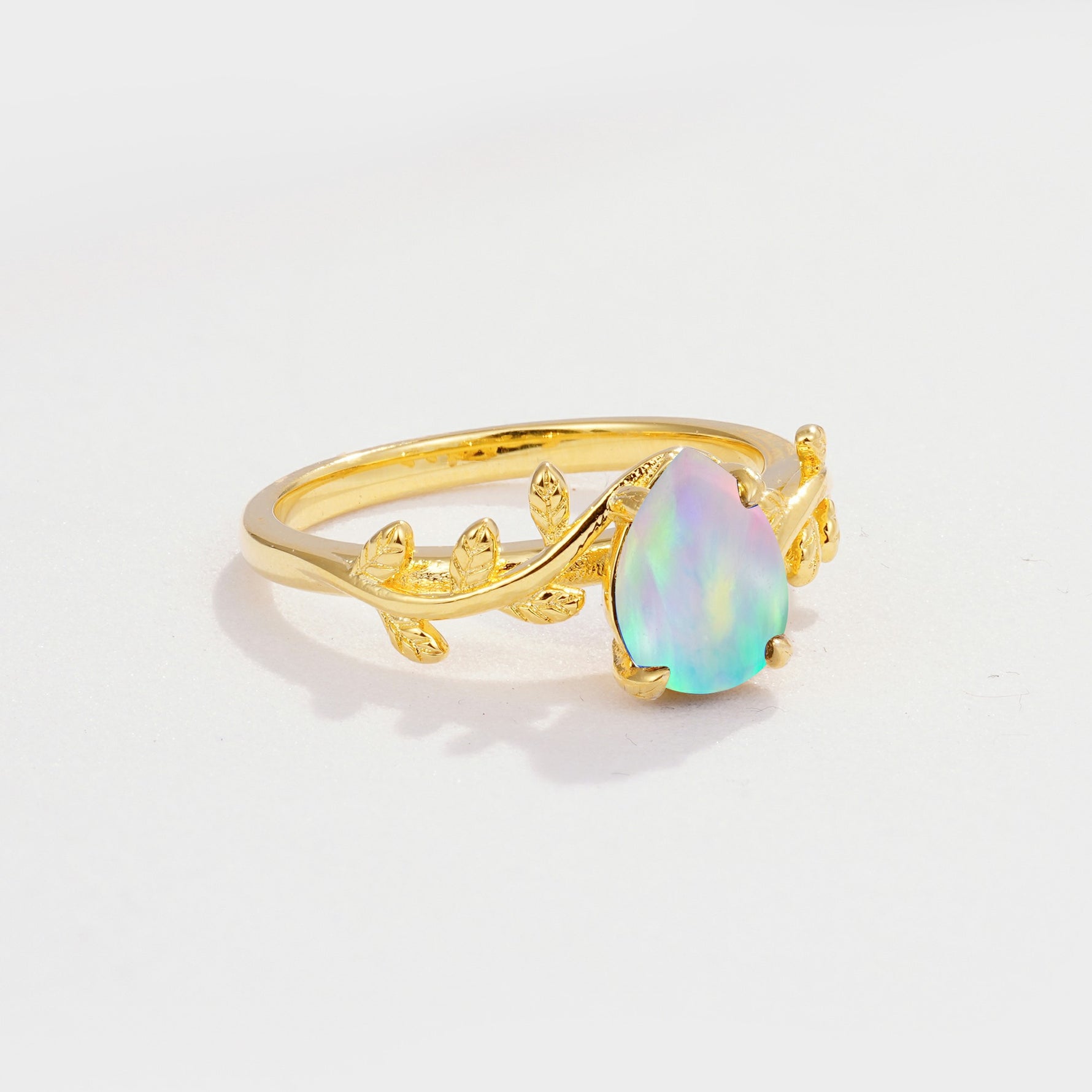 SR17493 Fire Opal Ring - White-Gold