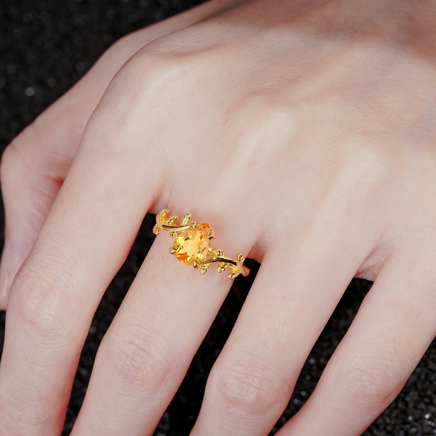 SR17493 Citrine Ring - Rose-Gold