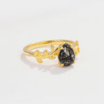 SR17493 Black Rutilated Quartz Ring - White-Gold