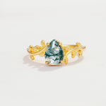 SR17493 Moss Agate Ring - Yellow-Gold