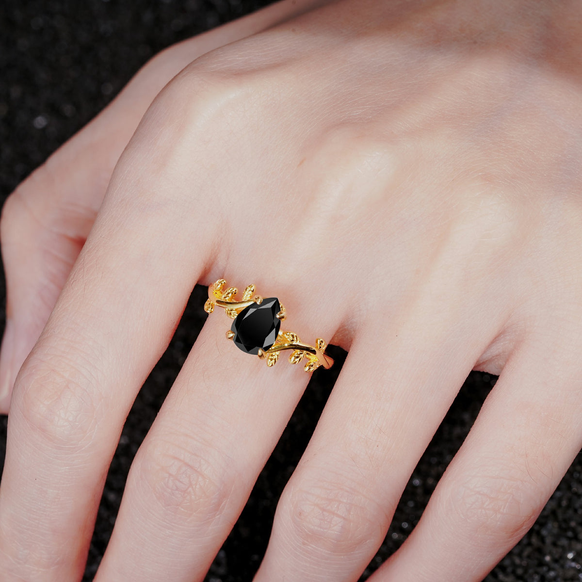 SR17493 Black Onyx Ring - Rose-Gold