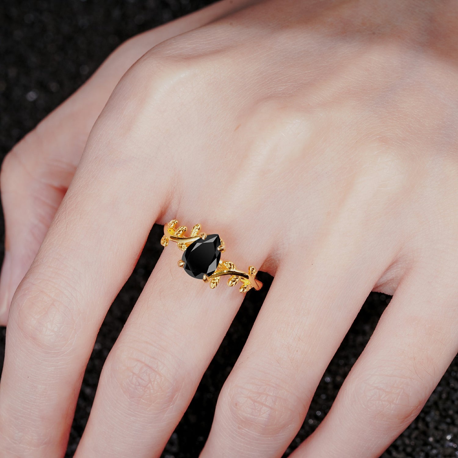 SR17493 Black Onyx Ring - Rose-Gold